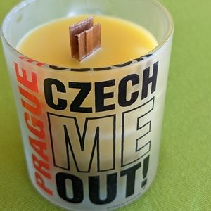 Czech me out! Prague Coffee ☕ Mug Handmade Beeswax Candle 🕯️